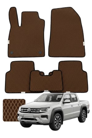Volkswagen Amarok 2023 ve sonrası - Özelleştirilebilir Premium Eva Oto Paspas Seti - Kahverengi