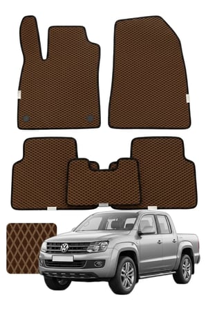 Volkswagen Amarok 2010-2022 - Özelleştirilebilir Premium Eva Oto Paspas Seti - Kahverengi