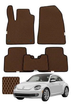 Volkswagen Beetle 2011-2019 A5 Özelleştirilebilir Premium Eva Oto Paspas Seti - Kahverengi