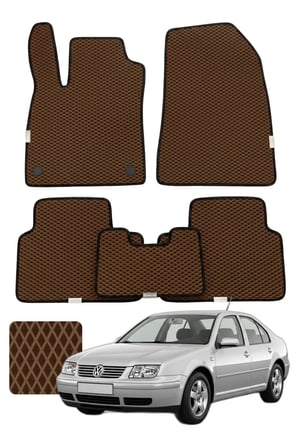 Volkswagen Bora STW 1998-2005 1J Özelleştirilebilir Premium Eva Oto Paspas Seti - Kahverengi