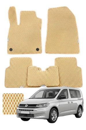 Volkswagen Caddy 2020 ve sonrası SB Özelleştirilebilir Premium Eva Oto Paspas Seti - Bej