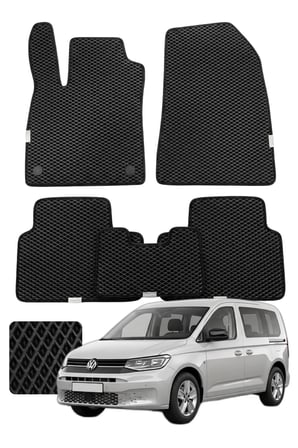 Volkswagen Caddy 2020 ve sonrası SB Özelleştirilebilir Premium Eva Oto Paspas Seti - Siyah
