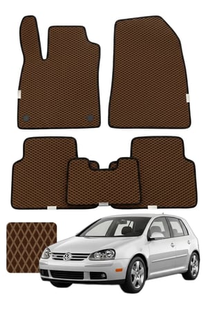 Volkswagen Golf 2003-2008 Mk5 Özelleştirilebilir Premium Eva Oto Paspas Seti - Kahverengi