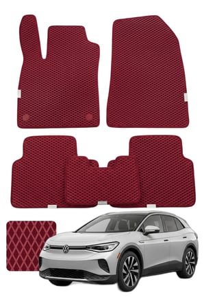 Volkswagen iD.4 2020 ve sonrası - Özelleştirilebilir Premium Eva Oto Paspas Seti - Bordo