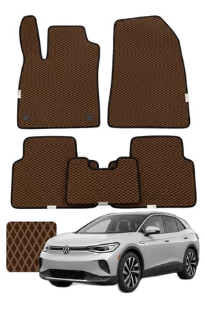 Volkswagen iD.4 2020 ve sonrası - Özelleştirilebilir Premium Eva Oto Paspas Seti - Kahverengi