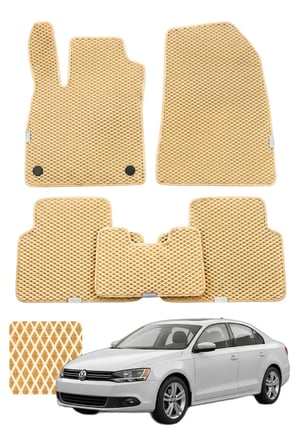 Volkswagen Jetta 2010-2018 A6 Özelleştirilebilir Premium Eva Oto Paspas Seti - Bej