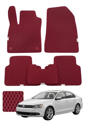 Volkswagen Jetta 2010-2018 A6 Özelleştirilebilir Premium Eva Oto Paspas Seti - Bordo
