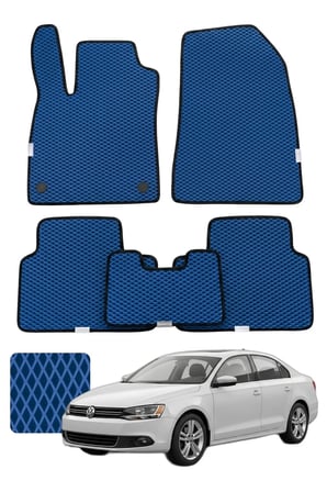 Volkswagen Jetta 2010-2018 A6 Özelleştirilebilir Premium Eva Oto Paspas Seti - Lacivert