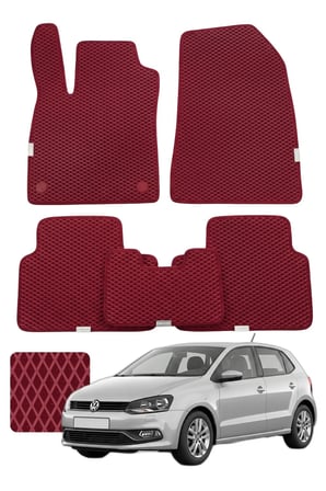 Volkswagen Polo 2009-2017 Mk5 Özelleştirilebilir Premium Eva Oto Paspas Seti - Bordo