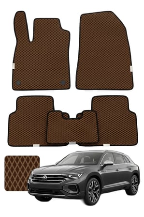 Volkswagen Tayron 2024 ve sonrası - Özelleştirilebilir Premium Eva Oto Paspas Seti - Kahverengi