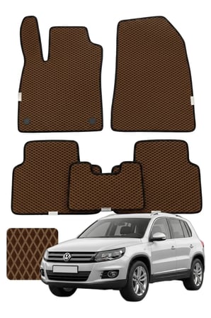 Volkswagen Tiguan 2007-2015 5N Özelleştirilebilir Premium Eva Oto Paspas Seti - Kahverengi