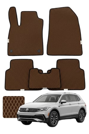 Volkswagen Tiguan 2023 ve sonrası CT1 Özelleştirilebilir Premium Eva Oto Paspas Seti - Kahverengi