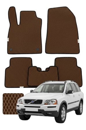 Volvo XC90 2002-2014 Özelleştirilebilir Premium Eva Oto Paspas Seti - Kahverengi