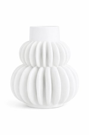Seramik Vazo Modern Dekoratif Beyaz Salon Konsol Dekoru 14 Cm