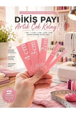 Dikiş Payı Bırakma Cetveli / Dikiş Aksesuar / Kenar Kıvırma Cetveli Seti