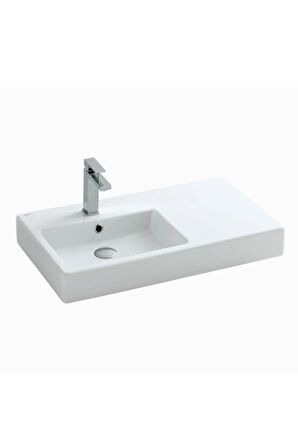 GÜRAL Evo Sağdan Etajerli Xl Mobilya Üstü Lavabo 43CM X 75CM  Ev31mul01