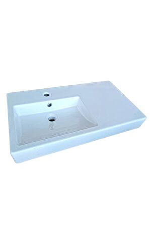 GÜRAL Evo Sağdan Etajerli Xl Mobilya Üstü Lavabo 43CM X 75CM  Ev31mul01