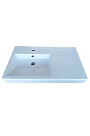 GÜRAL Evo Sağdan Etajerli Xl Mobilya Üstü Lavabo 43CM X 75CM  Ev31mul01