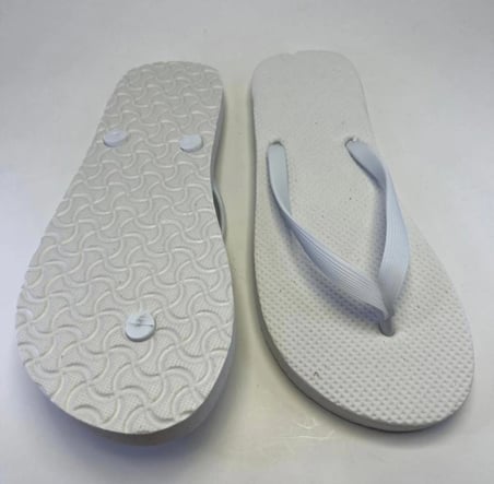 Parmak Arası Eva Taban 14 Mm Flip Flop Beyaz Terlik 44 Numara