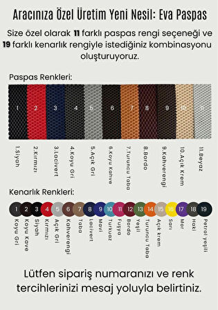 VOLKSWAGEN TRANSPORTER T6-2016-2024 ARASI ARACA ÖZEL YENİ NESİL EVA MAT OTO PASPAS HAVUZLU