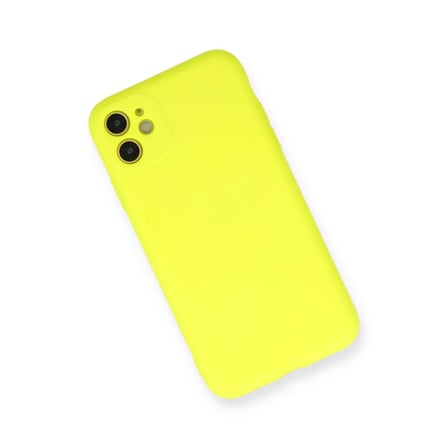 Bezos iPhone 11 Kılıf Nano içi Kadife Silikon - Sarı EVCEM