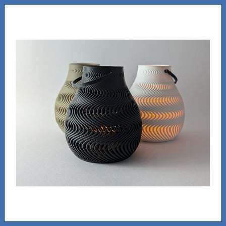 Bezos 3D Baskı Dalga Desenli Tealight Mumluk Modern LED Mum Tutucu Dekoratif Işıklı EVCEM
