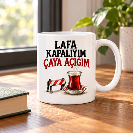 Bezos Laf Trafiği Tasarımlı Porselen Kupa - MODEL 765 EVCEM