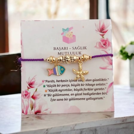 Evçem Kadın Charmlı Bileklik - Zarif ve Ayarlanabilir Tasarım, Kararmaz Özellik - Mor Renk EVCEM