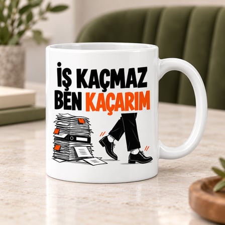 Bezos İş Beklesin Tasarımlı Porselen Kupa - MODEL 766 EVCEM