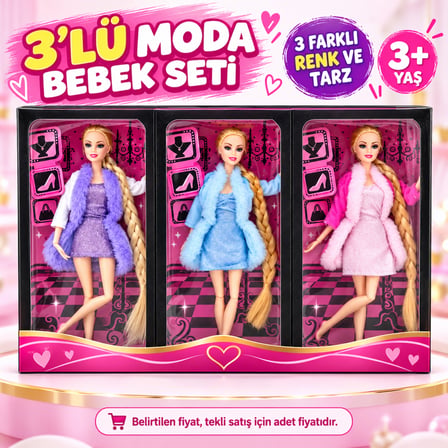 Bezos AGH 519 MY GİRL FASHİON ELBİSELİ KÜRKLÜ BEBEK( Adet fiyatıdır.) EVCEM
