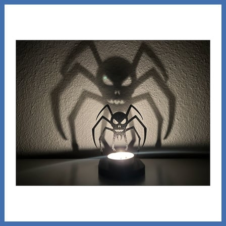 Bezos 3D Baskı Örümcek Figürlü Tealight Mumluk Cadılar Bayramı Gotik Dekoratif Mum Tutucu EVCEM