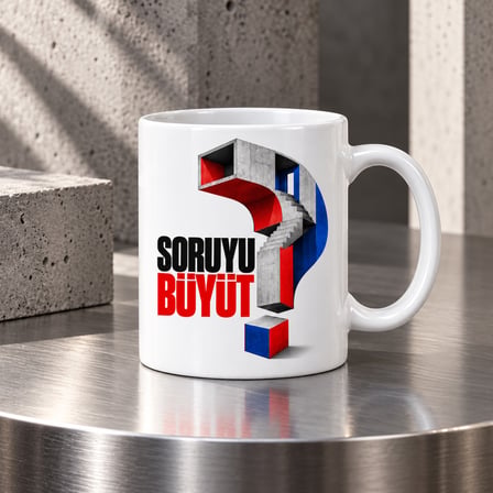 Bezos Soruyu Büyüt Tasarımlı Porselen Kupa - MODEL 681 EVCEM