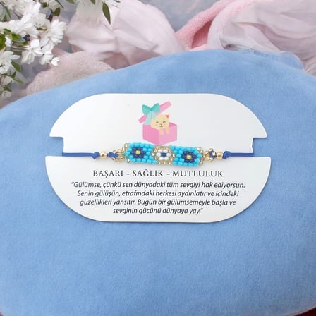 Evçem Nazar Boncuklu Miyuki Boncuk Bileklik – Şık ve Modern Tasarım | Mavi Renk EVCEM