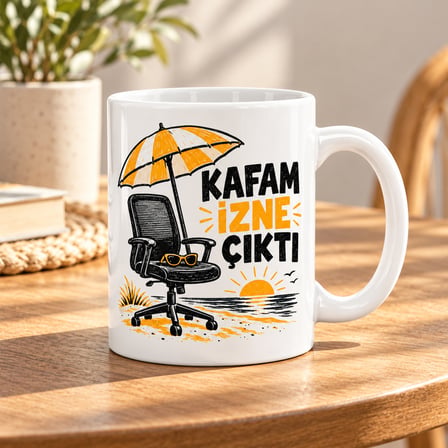 Bezos Kafa Tatili Tasarımlı Porselen Kupa - MODEL 718 EVCEM