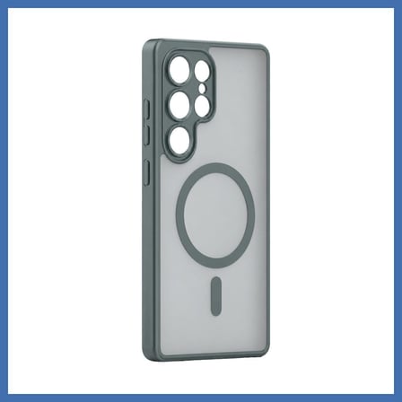 Bezos Samsung Galaxy S24 Ultra Loji Magsafe Kapak - Gri EVCEM