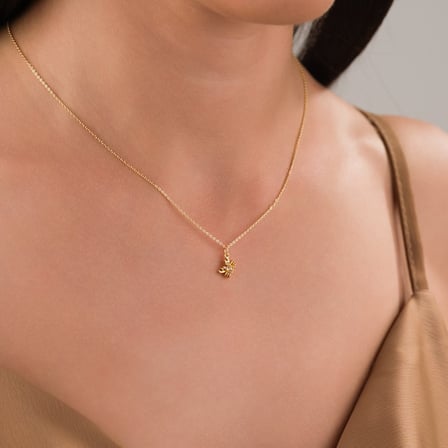 Evçem Minimal Yengeç Figürlü Zirkon Taşlı Altın Kaplama Kadın Kolye EVCEM
