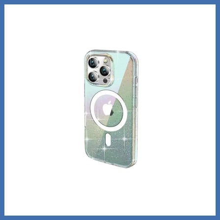 Evçem Joko iPhone 15 Pro Max Uyumlu Simli Magsafe Kapak - Şeffaf EVCEM