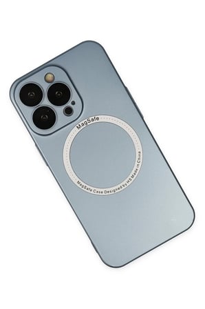 Evçem iPhone 13 Pro Uyumlu Kılıf Jack Magneticsafe Lens Silikon - Sierra Blue EVCEM