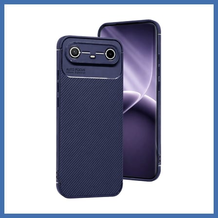 Evçem Tecno Spark Slim 5G Auto Focus Karbon Kapak - Lacivert EVCEM