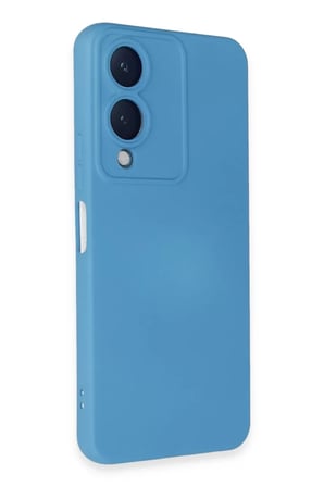 Evçem Vivo Y17S Uyumlu Kılıf Nano içi Kadife Silikon - Mavi EVCEM