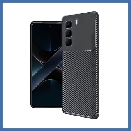 Evçem İnfinix Hot 50 4G Uyumlu Kılıf Auto Focus Karbon Kapak - Siyah EVCEM