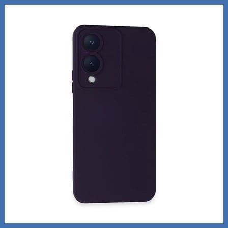 Evçem Vivo Y17S Uyumlu Kılıf Nano içi Kadife Silikon - Mor EVCEM