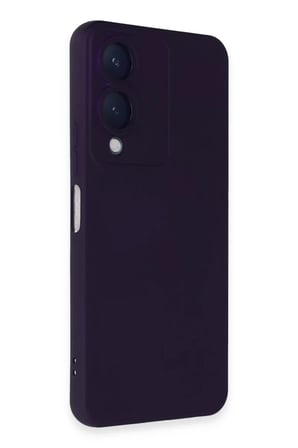 Evçem Vivo Y17S Uyumlu Kılıf Nano içi Kadife Silikon - Mor EVCEM