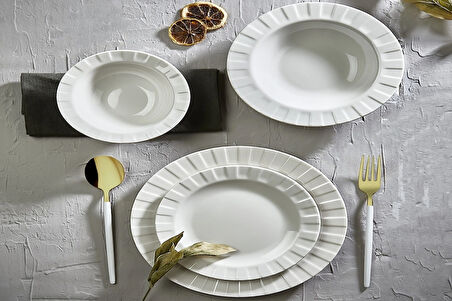 EVCİ02 ELEGANS 24 Parça Porselen Yemek Takımı 