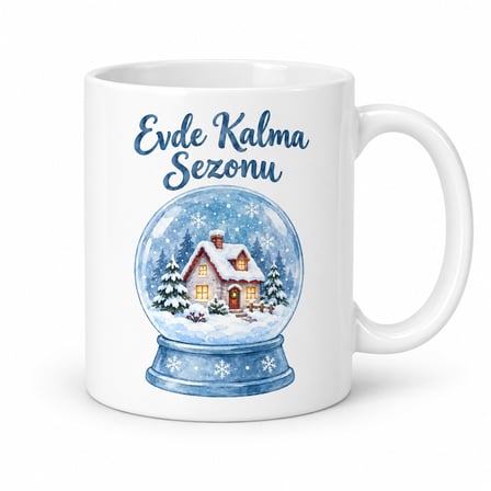 Evde Kalma Sezonu Tasarımlı Porselen Kupa - MODEL 397