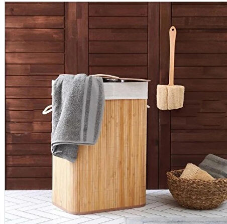 Bambu Çamaşır Sepeti - 60 Litre