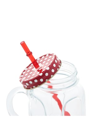 1073861 Pipetli Kulplu Bardak - Kırmızı/450 Cc