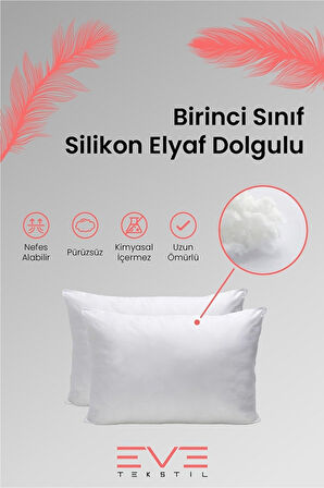 10 Adet Pollycotton Kılıflı Silikon Yastık 50 X 70 cm 900 gr