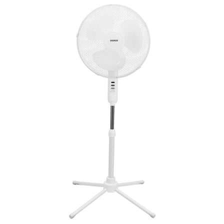 EVEREST FAN10, BEYAZ, EcoWind, 3 Kademeli Hız, 40cm 3 Kanat Pervane ve Çerçeve, 45W, Otomatik Salınım, Yükseklik Ayarlı Vantilatör