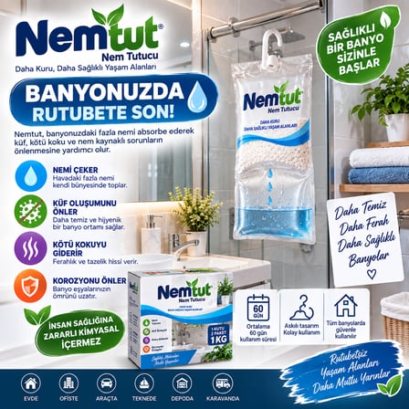 Rutubet Giderici Nem Emici Koku Küf Ve Korozyon Önleyici 1 Kutu 2 Paket 1 Kgv